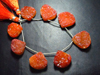 8 Inches - Extremely Beautiful Orange Druzy Agate Heart Briolettes Size 20 - 23 mm Approx, Fine Quality Great Price